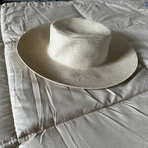 Elegant Cream Wide-Brim Hat